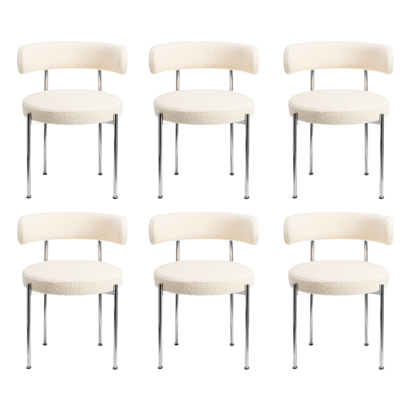Contemporary Style Dining Chairs Upholstered Open Back Armless Chair for Home
