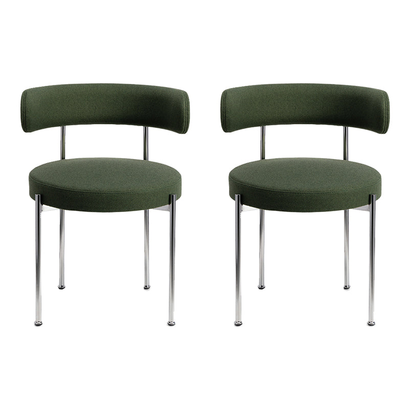 Contemporary Style Dining Chairs Upholstered Open Back Armless Chair for Home