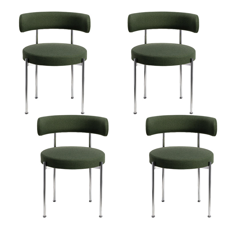 Contemporary Style Dining Chairs Upholstered Open Back Armless Chair for Home