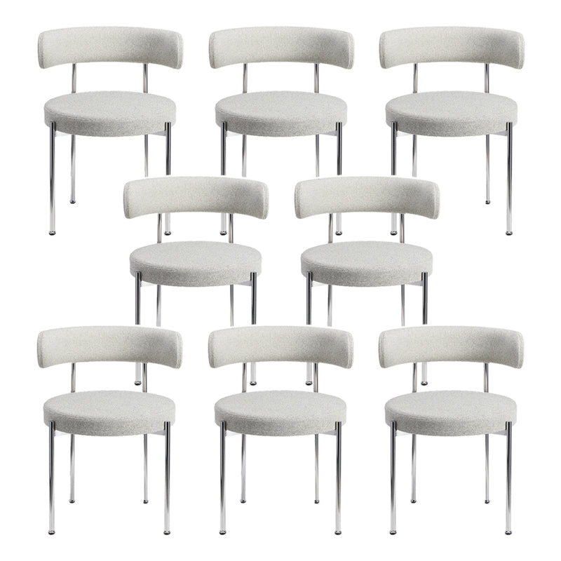 Contemporary Style Dining Chairs Upholstered Open Back Armless Chair for Home