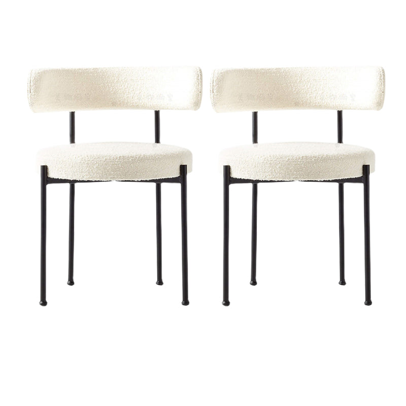 Contemporary Style Dining Chairs Upholstered Open Back Armless Chair for Home