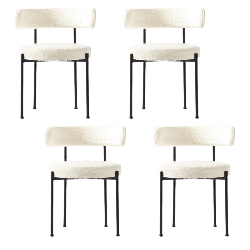 Contemporary Style Dining Chairs Upholstered Open Back Armless Chair for Home