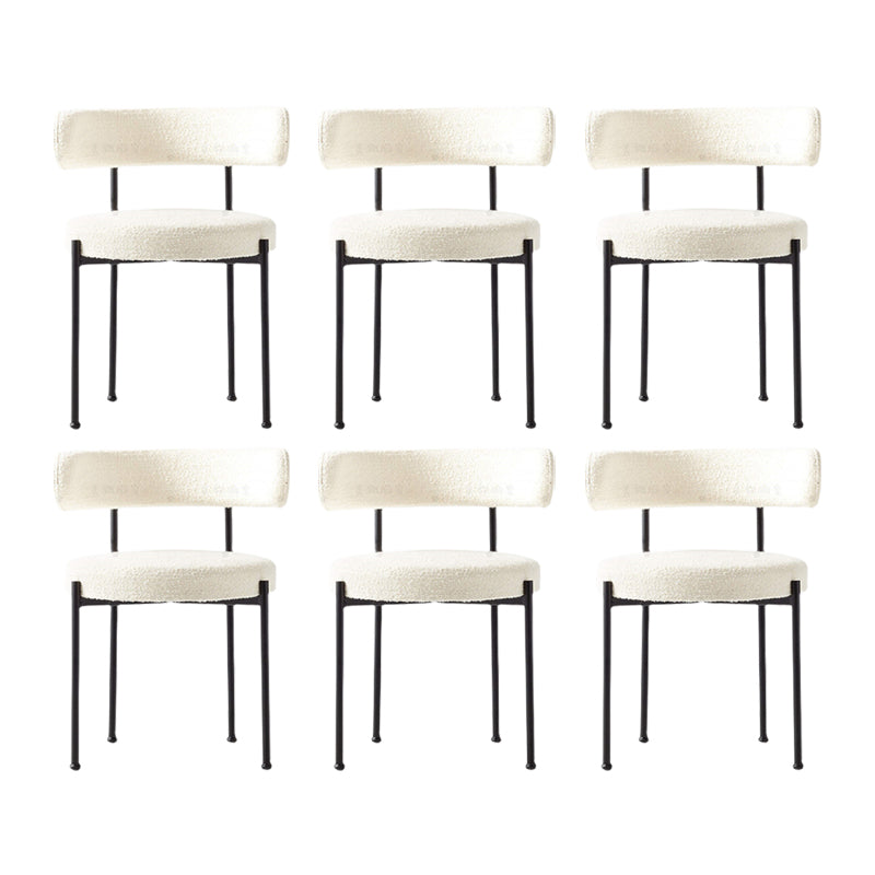 Contemporary Style Dining Chairs Upholstered Open Back Armless Chair for Home