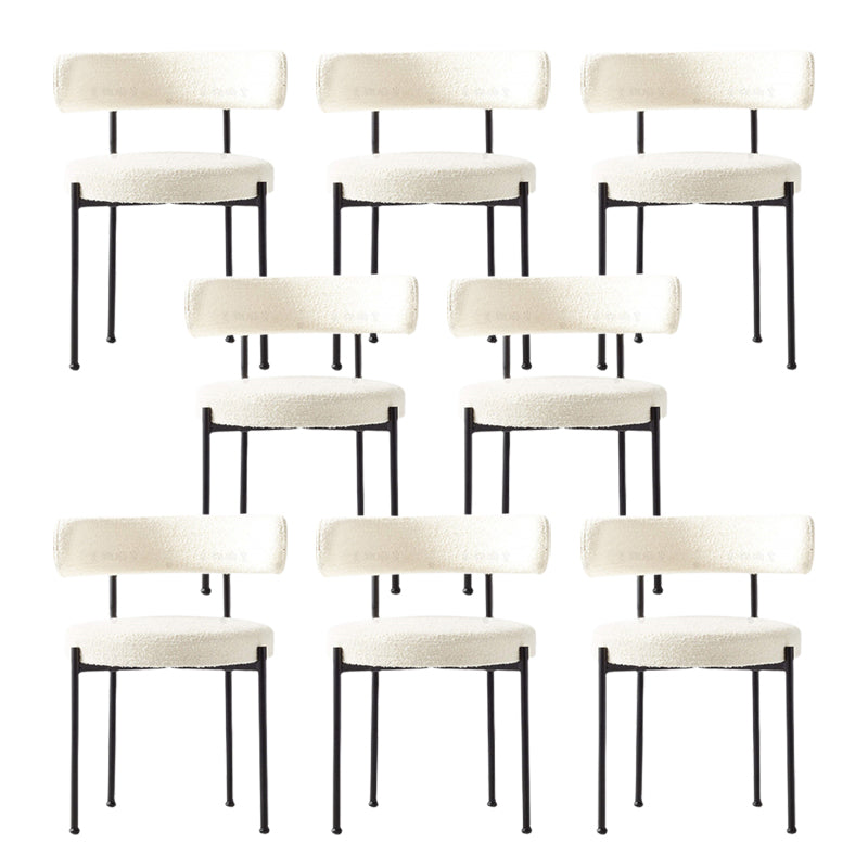 Contemporary Style Dining Chairs Upholstered Open Back Armless Chair for Home