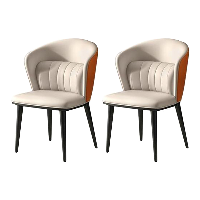 Modern Faux Leather Dining Chairs Wingback Armless Dining Side Chair