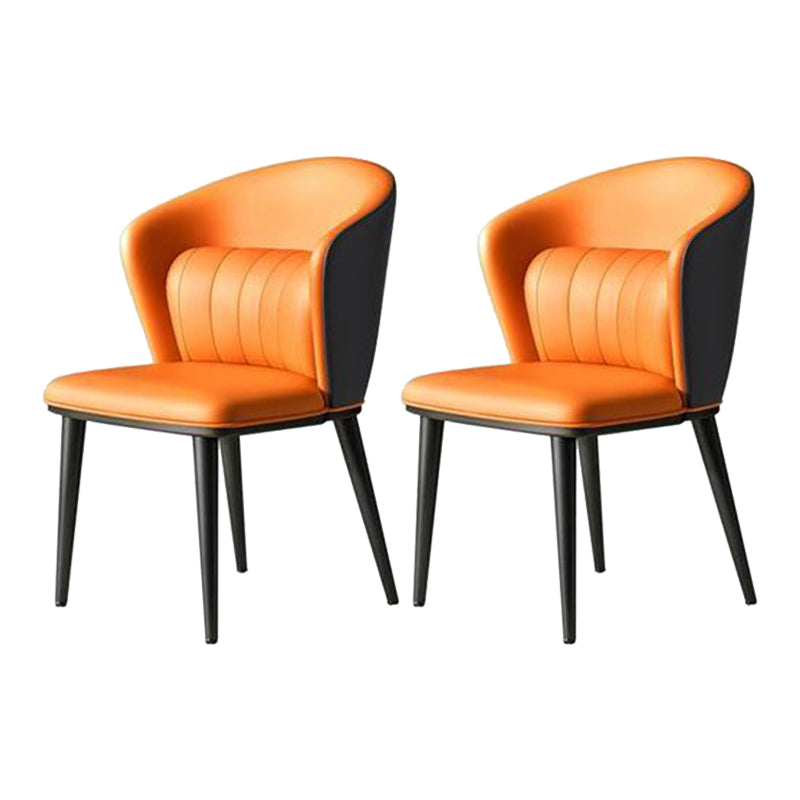 Modern Faux Leather Dining Chairs Wingback Armless Dining Side Chair