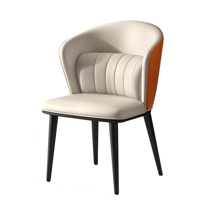 Modern Faux Leather Dining Chairs Wingback Armless Dining Side Chair