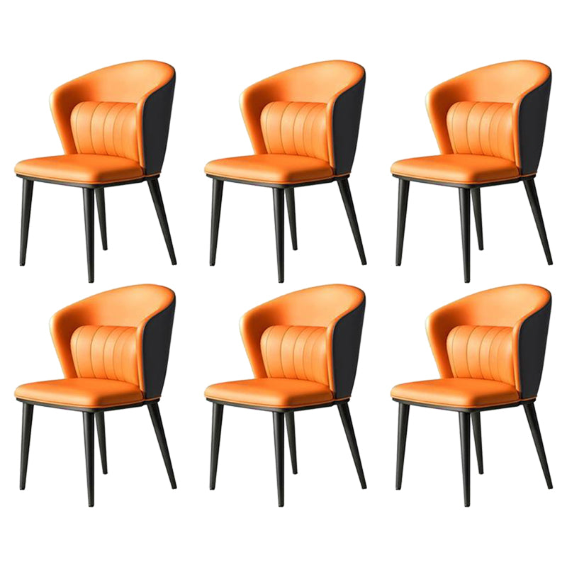 Modern Faux Leather Dining Chairs Wingback Armless Dining Side Chair