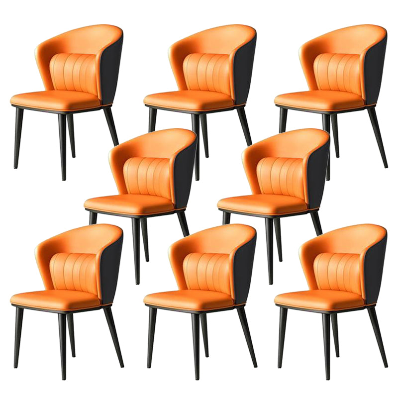 Modern Faux Leather Dining Chairs Wingback Armless Dining Side Chair