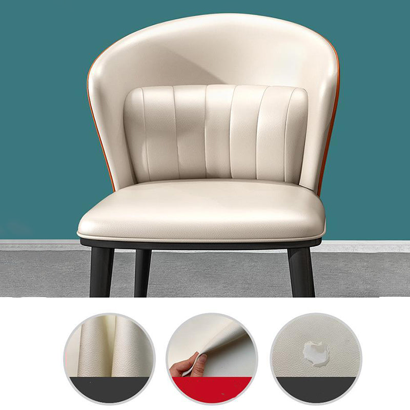Modern Faux Leather Dining Chairs Wingback Armless Dining Side Chair