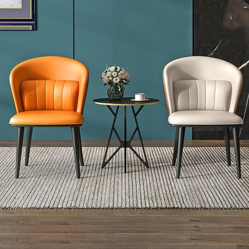 Modern Faux Leather Dining Chairs Wingback Armless Dining Side Chair