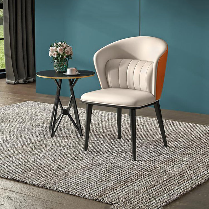 Modern Faux Leather Dining Chairs Wingback Armless Dining Side Chair