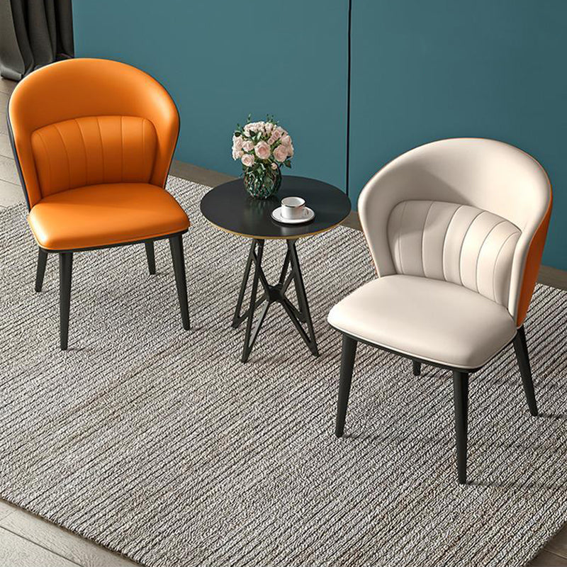 Modern Faux Leather Dining Chairs Wingback Armless Dining Side Chair