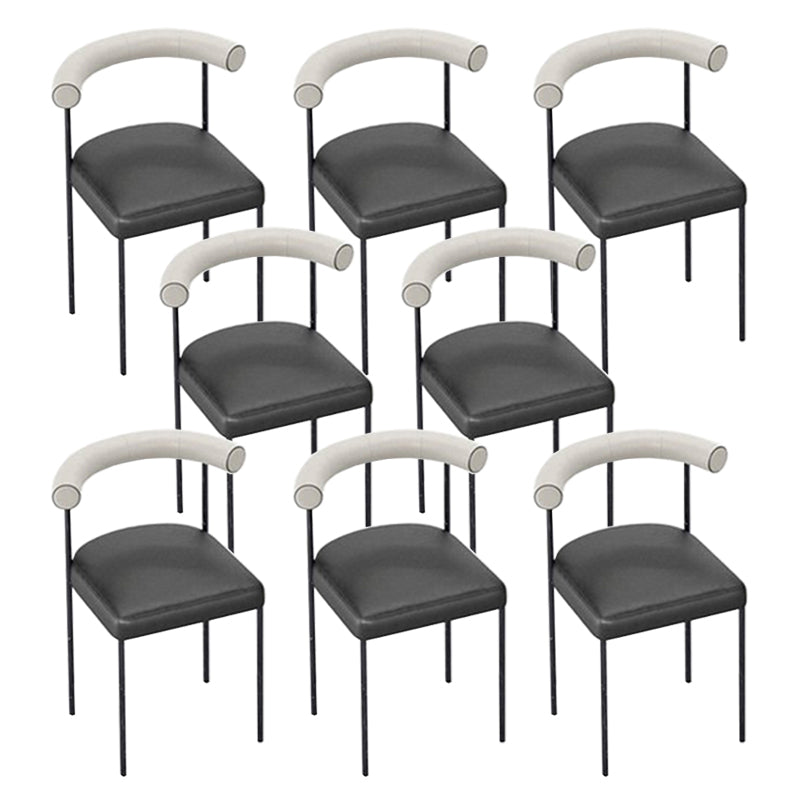 Open Back Dining Side Chair Contemporary Armless Dining Chairs for Home