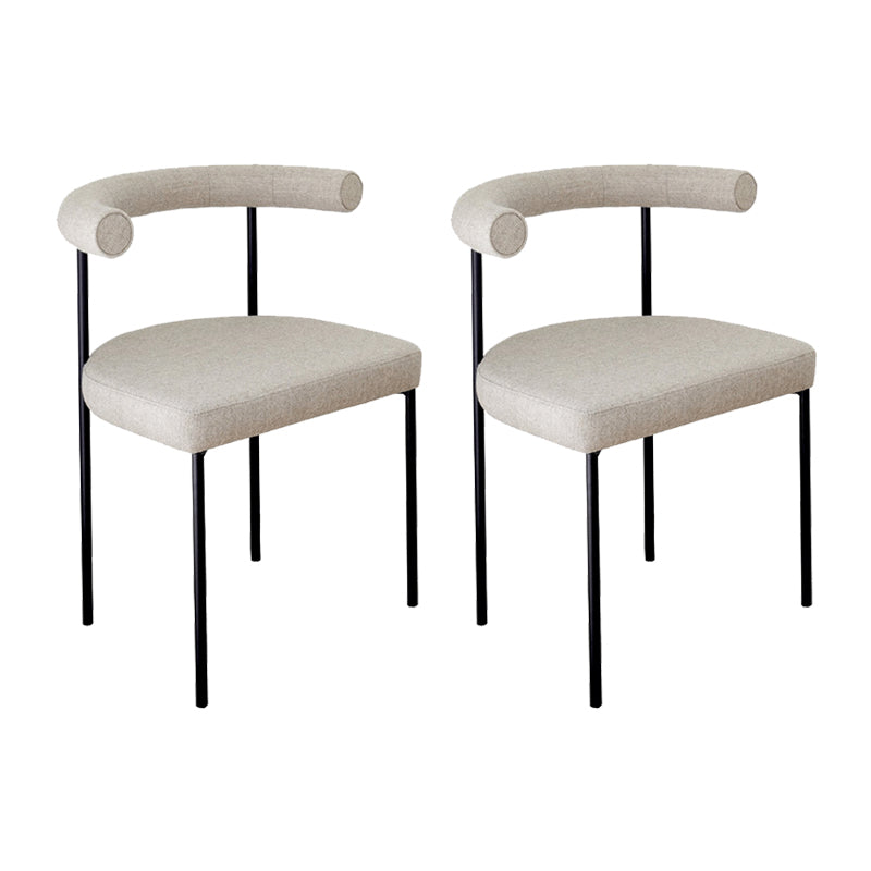 Open Back Dining Side Chair Contemporary Armless Dining Chairs for Home
