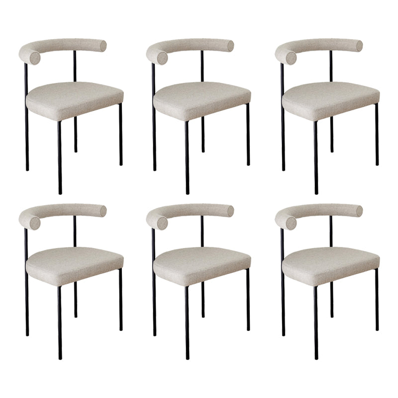 Open Back Dining Side Chair Contemporary Armless Dining Chairs for Home