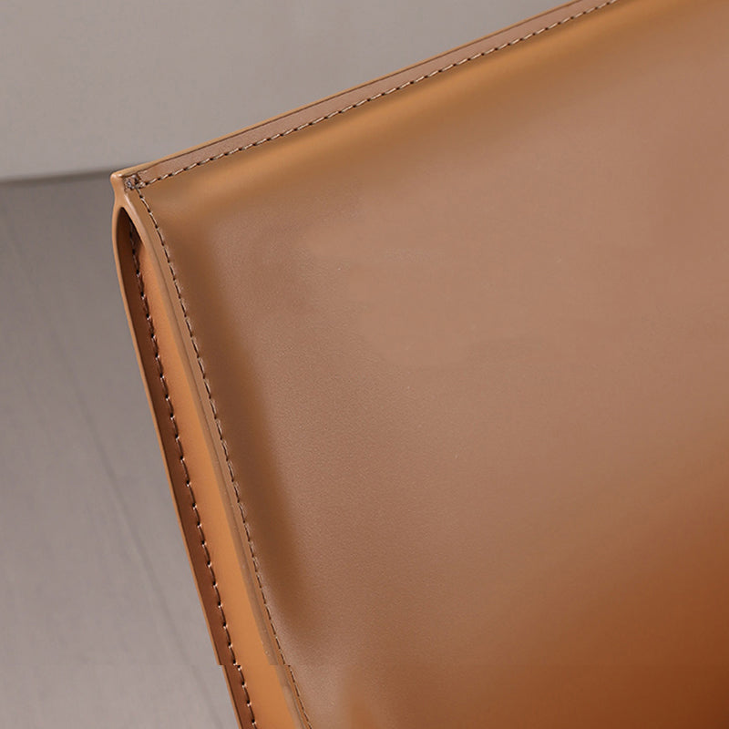 Modern Faux Leather Dining Chairs Solid Back Home Arm Side Chair