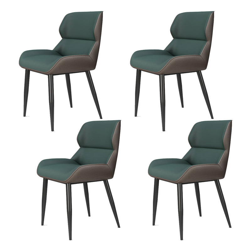 Modern Style Parsons Dining Chair Faux Leather Armless Dining Chair