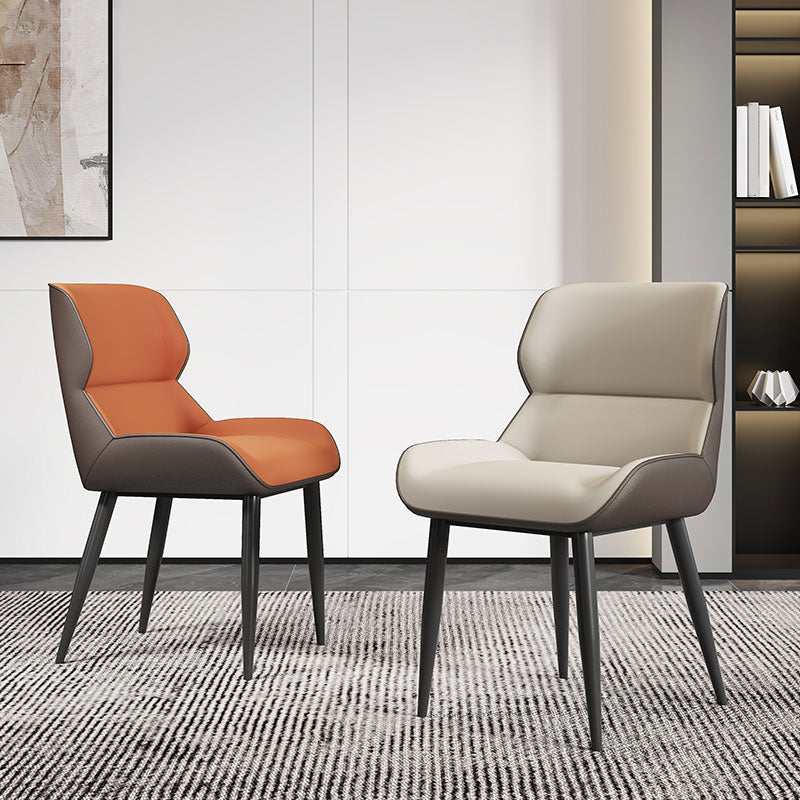 Modern Style Parsons Dining Chair Faux Leather Armless Dining Chair