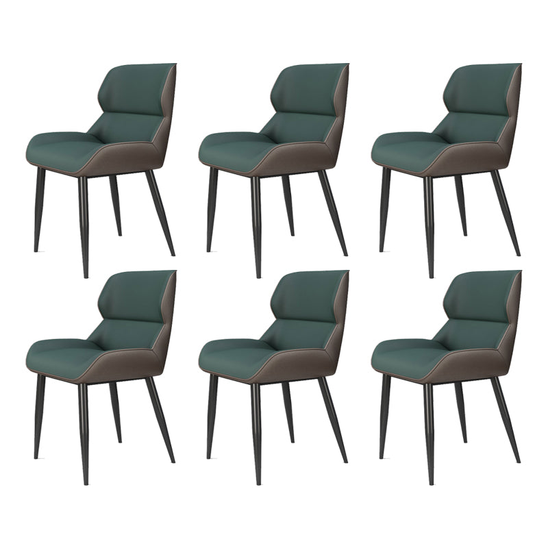 Modern Style Parsons Dining Chair Faux Leather Armless Dining Chair
