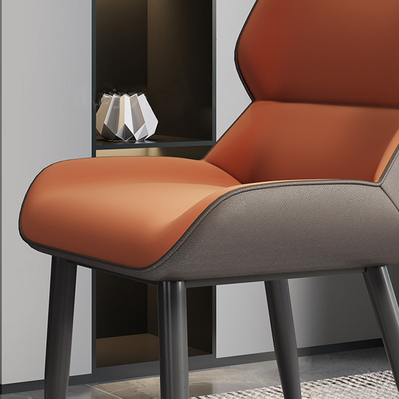 Modern Style Parsons Dining Chair Faux Leather Armless Dining Chair