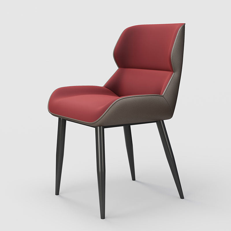 Modern Style Parsons Dining Chair Faux Leather Armless Dining Chair