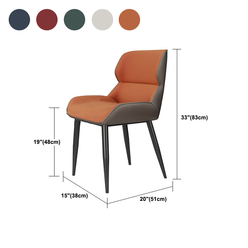 Modern Style Parsons Dining Chair Faux Leather Armless Dining Chair