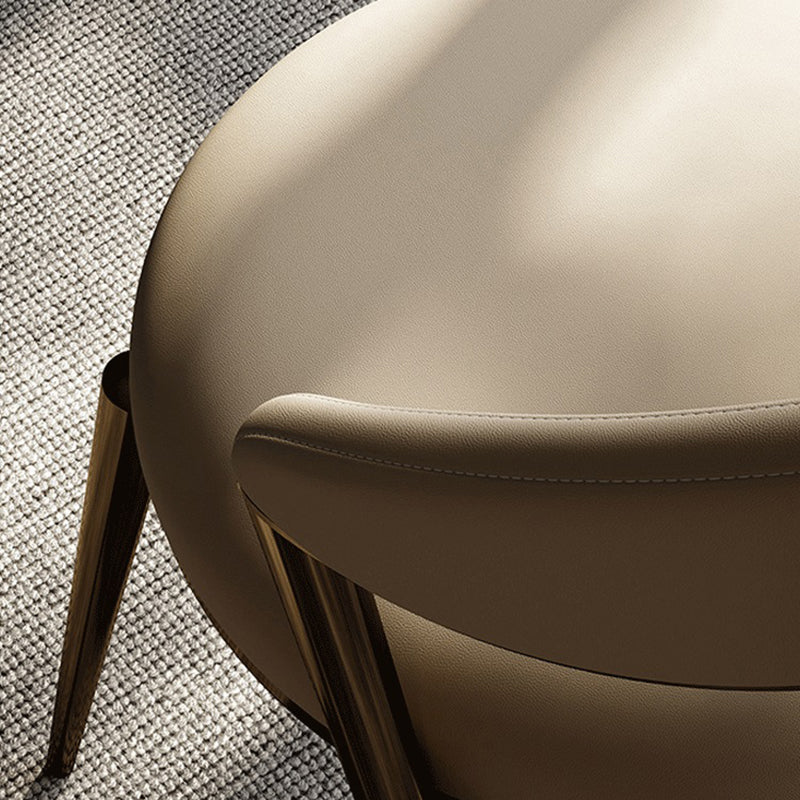 Glam Style Armless Dining Chairs Faux Leather Open Back Side Chair