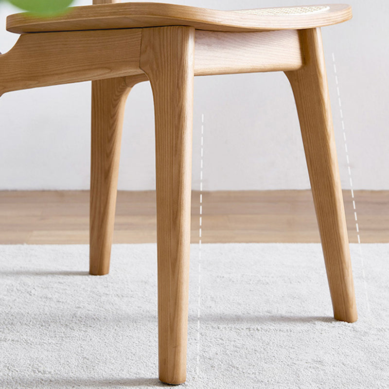 Rubber Wood Dining Chairs Scandinavian Open Back Dining Side Chair