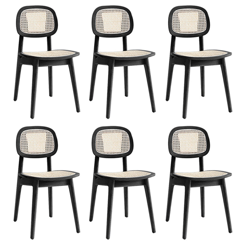 Rubber Wood Dining Chairs Scandinavian Open Back Dining Side Chair