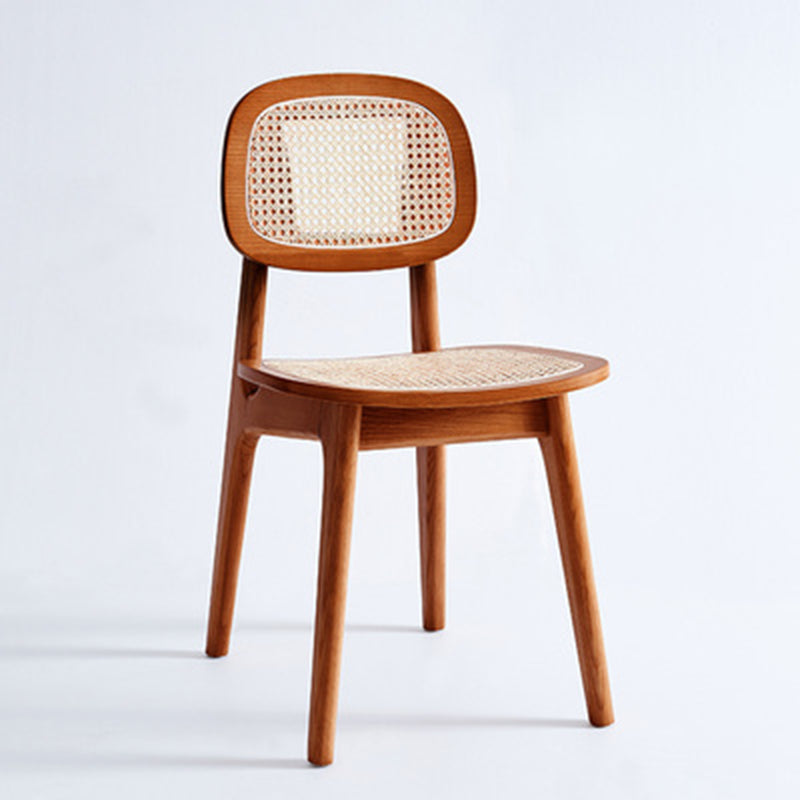 Rubber Wood Dining Chairs Scandinavian Open Back Dining Side Chair
