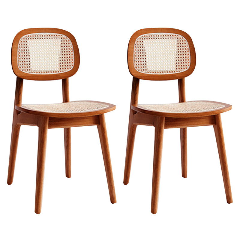 Rubber Wood Dining Chairs Scandinavian Open Back Dining Side Chair