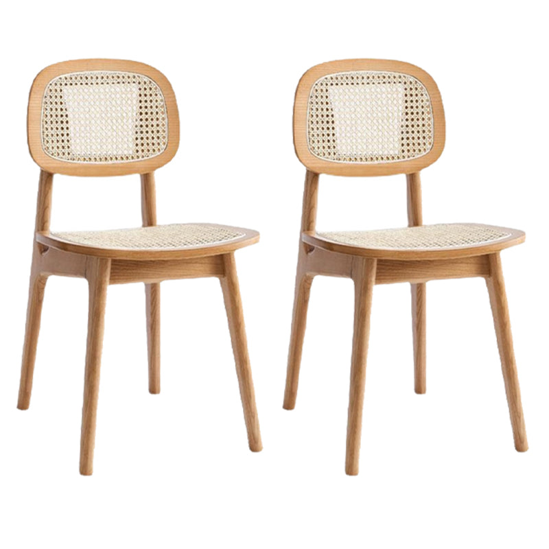 Rubber Wood Dining Chairs Scandinavian Open Back Dining Side Chair
