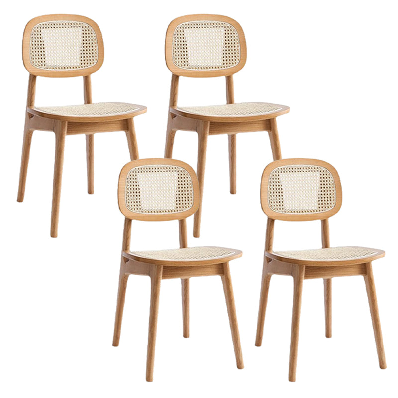 Rubber Wood Dining Chairs Scandinavian Open Back Dining Side Chair