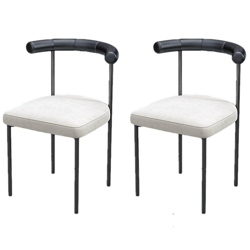 Black Iron Legs Dining Chairs Modern Armless Side Chair for Home
