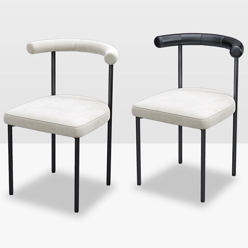 Black Iron Legs Dining Chairs Modern Armless Side Chair for Home