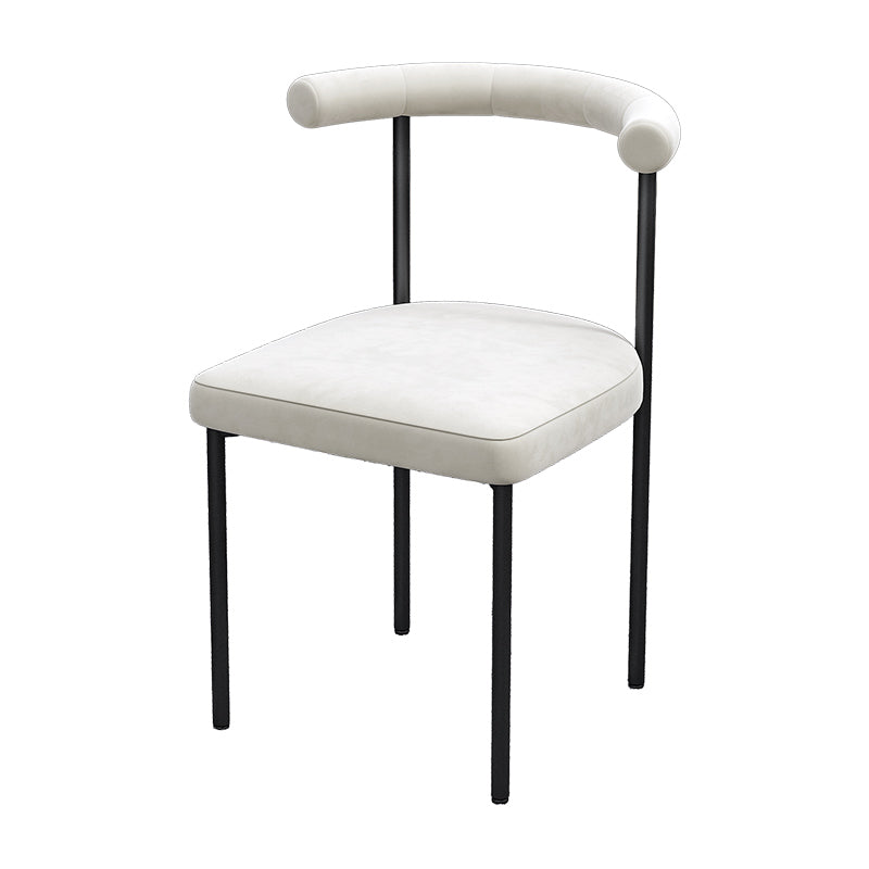 Black Iron Legs Dining Chairs Modern Armless Side Chair for Home