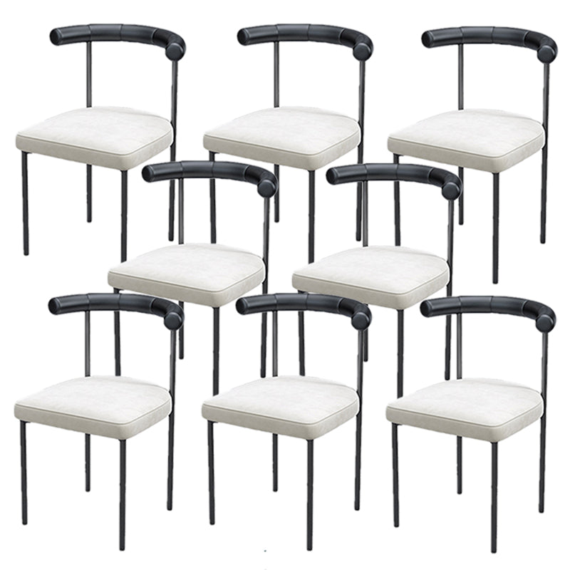 Black Iron Legs Dining Chairs Modern Armless Side Chair for Home