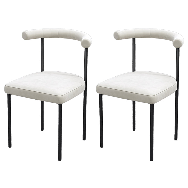 Black Iron Legs Dining Chairs Modern Armless Side Chair for Home