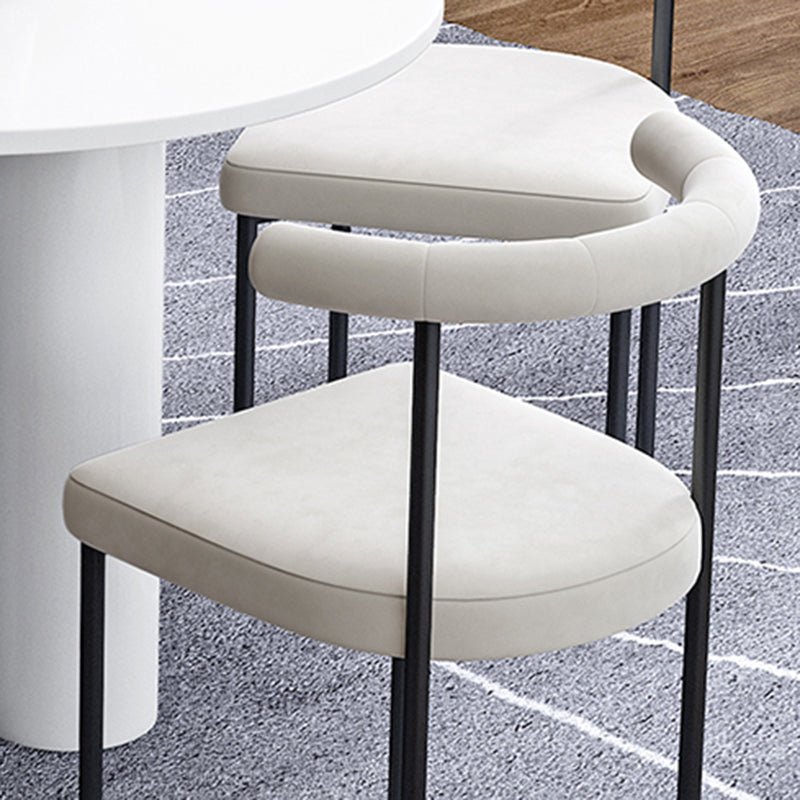 Black Iron Legs Dining Chairs Modern Armless Side Chair for Home