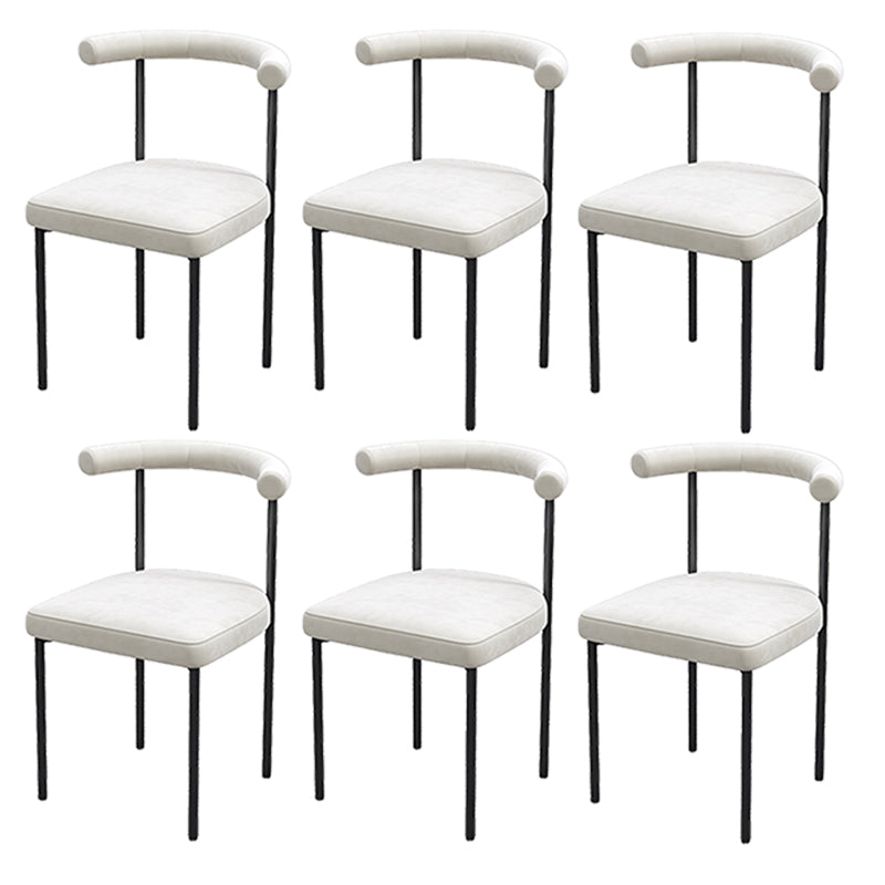 Black Iron Legs Dining Chairs Modern Armless Side Chair for Home