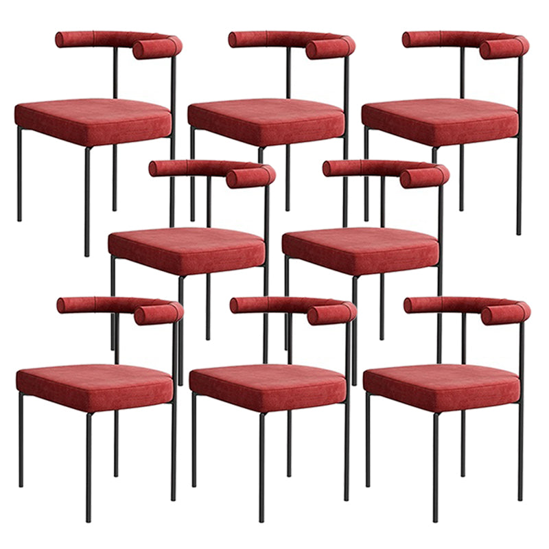 Black Iron Legs Dining Chairs Modern Armless Side Chair for Home