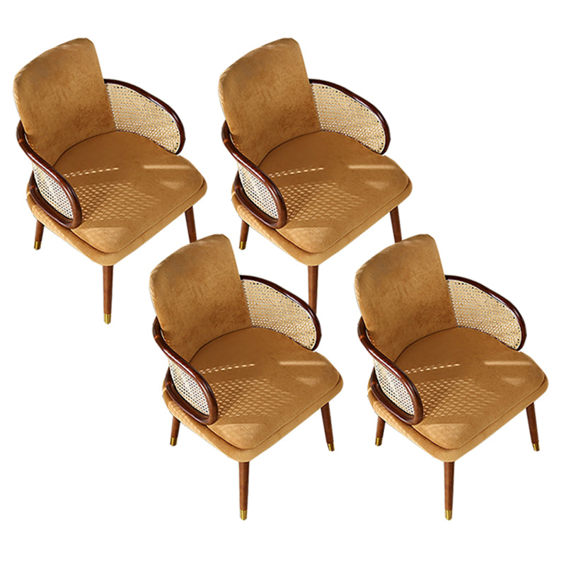 Traditional Style Dining Chair Upholstered Solid Wood Dining Armchair for Home