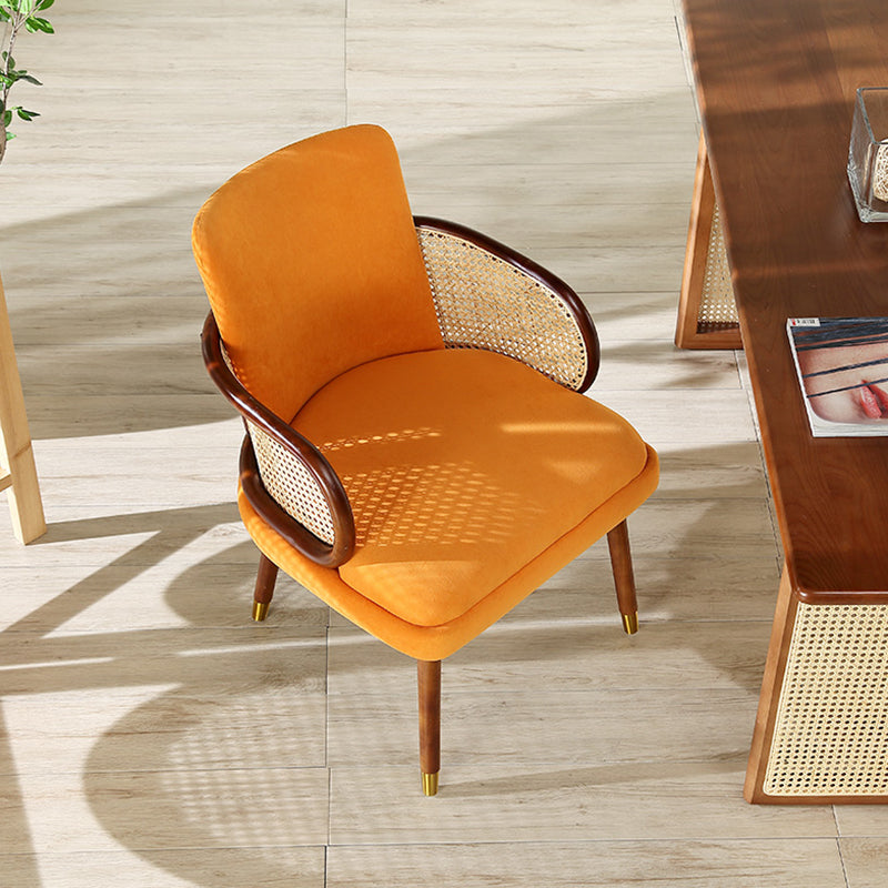 Traditional Style Dining Chair Upholstered Solid Wood Dining Armchair for Home