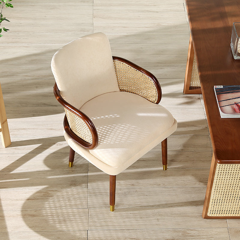 Traditional Style Dining Chair Upholstered Solid Wood Dining Armchair for Home