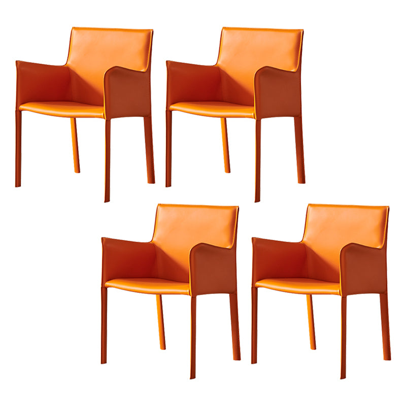 Modern Style Upholstered Dining Chair Faux Leather Dining Armchair