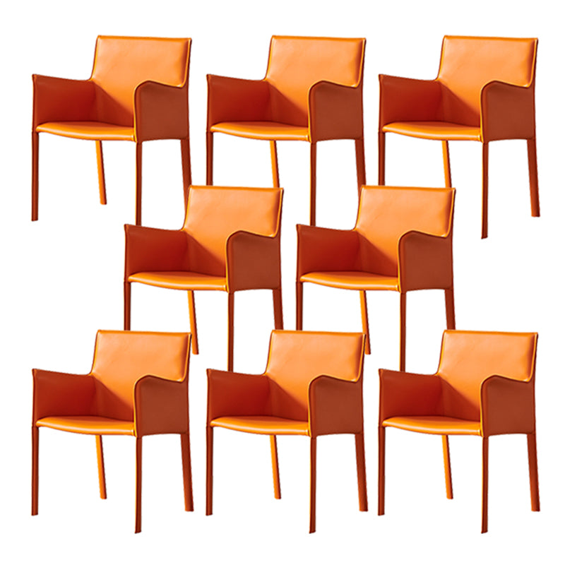 Modern Style Upholstered Dining Chair Faux Leather Dining Armchair