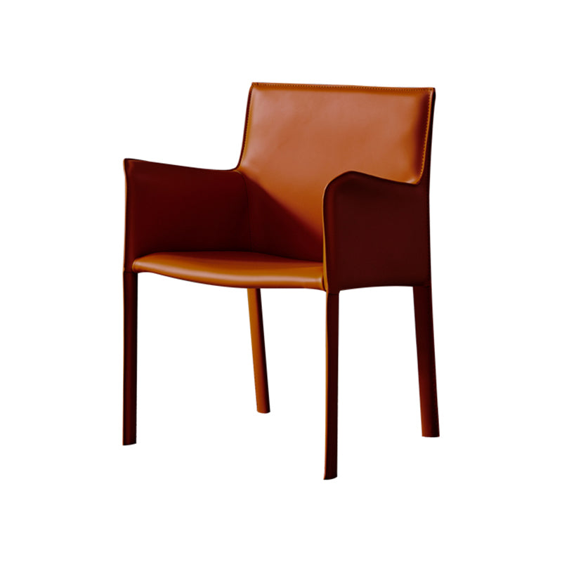 Modern Style Upholstered Dining Chair Faux Leather Dining Armchair