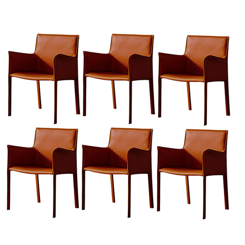 Modern Style Upholstered Dining Chair Faux Leather Dining Armchair