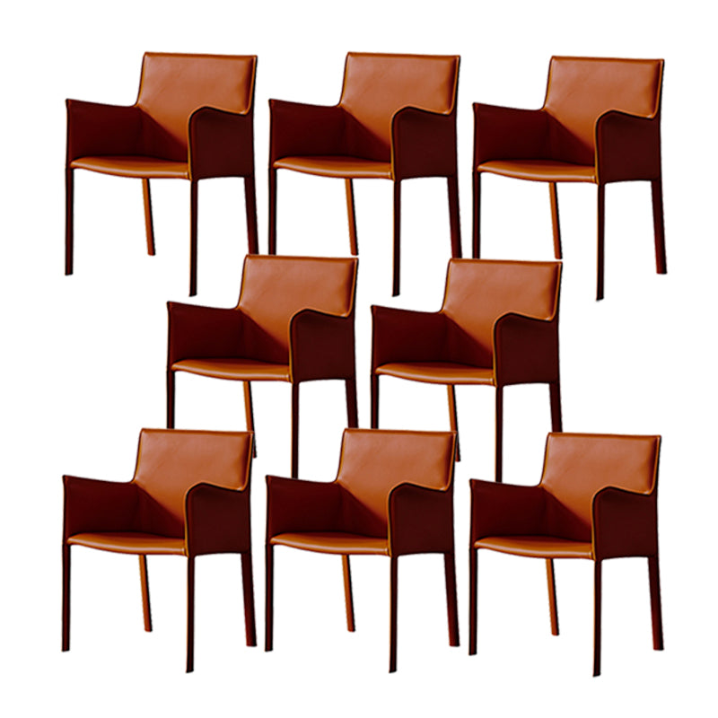 Modern Style Upholstered Dining Chair Faux Leather Dining Armchair